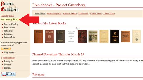 project gutenberg online catalog.